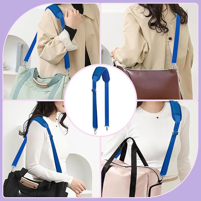60 Inch Shoulder Strap with Removable Ultra-Thick Pad，Adjustable Buckles and Metal Hooks