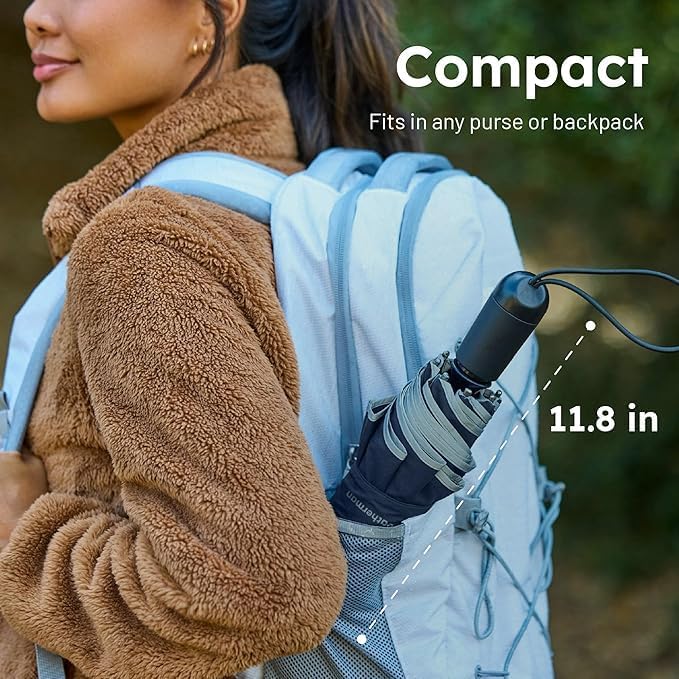 Weatherman Umbrella - Premium Small Compact Mini Umbrellas for Traveling - Windproof Umbrellaas Resists Up to 45 MPH Winds - Traveling Umbrellasa for Rain, Wind, Purse, Pocket, Backpack, Car - Portable Travel Umbrellas Easy Auto Open Close w/ Strong Fi...