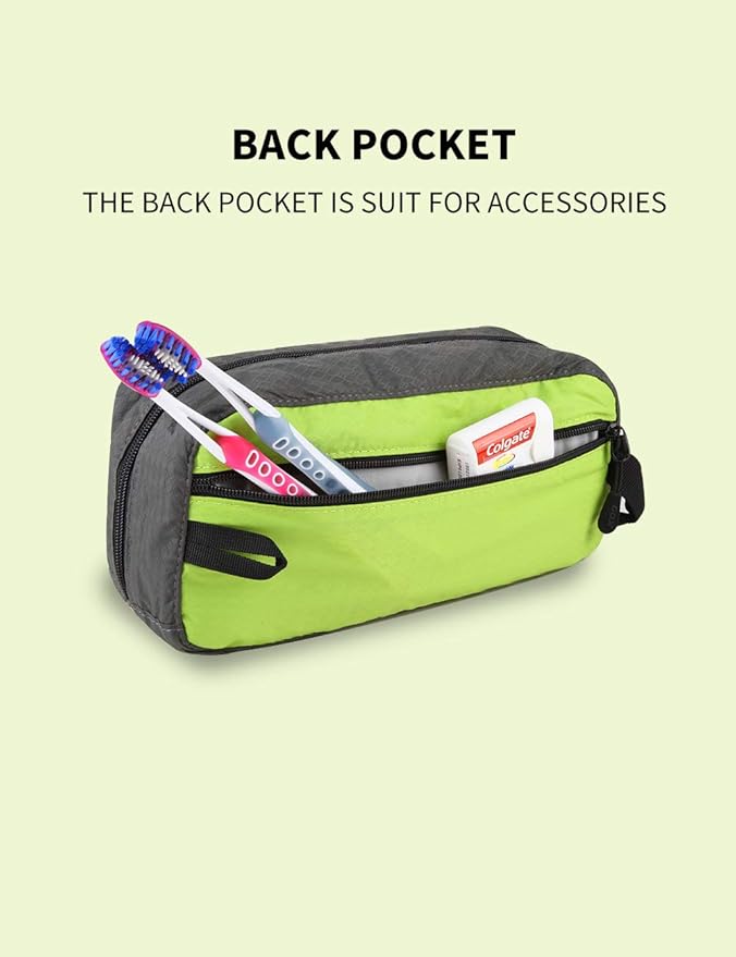 Gox Travel Small Toiletry Bag for Men Nylon Dopp Kit Medicine Bag Small Mesh Zipper Pouch Travel Organizer Pouch Shave Kits for Teens Toiletry Essentials Bathroom Compact (Green, 9.8*4.3*3.3 Inches)