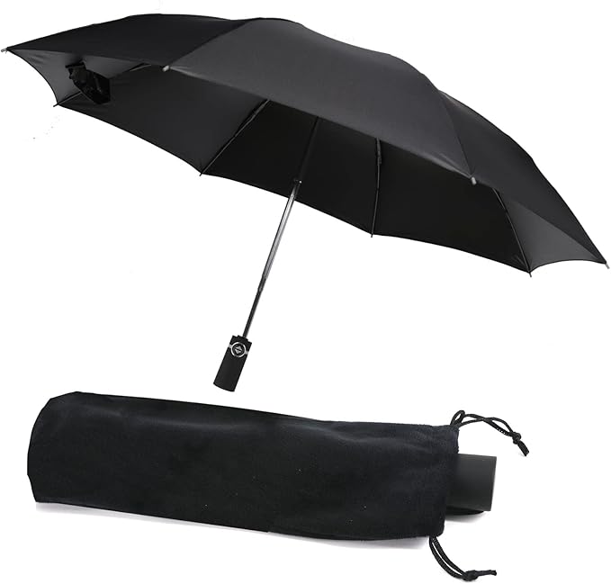 SIEPASA Windproof Travel Compact Umbrella-Automatic Umbrellas for Rain- Folding Umbrella, Travel Compact Umbrella.(Inverted/Black)