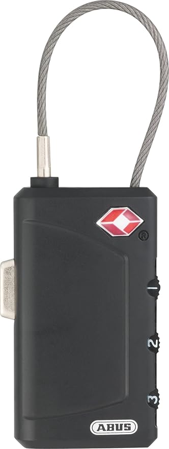 ABUS 148TSA/30 TSA Cable Combination Lock for Hard Cases, Luggage, Resettable, 1.3inch (30mm), Black