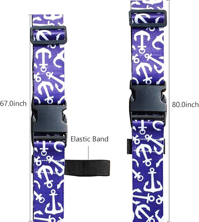 Luggage Straps for Suitcases TSA Approved Easy Pack Organized Suitcase Strap, Luggage Strap, Luggage Belt Strap, Bag Straps for Luggage. Buckle Straps Travel Accessories (Anchor)