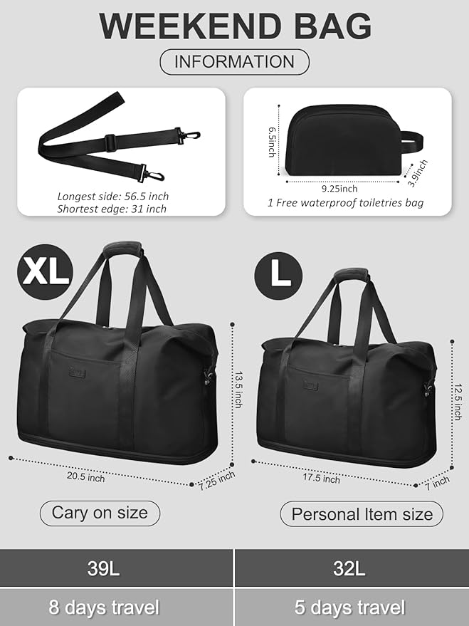 Expandable Travel Duffle Bags Weekender Overnight Bags for Women Men Hospital Bag for Women Labor Delivery with Toiletry Bag Waterproof