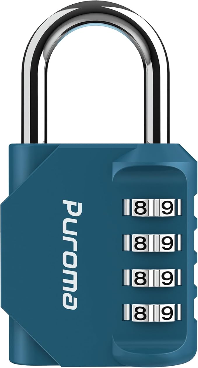 Puroma 1 Pack Combination Lock for Locker 4 Digit Outdoor Waterproof Padlock for School, Gym, Sports, Fence, Toolbox, Gate, Case, Outdoor, Hasp Storage, Cabinets (Dark Green)