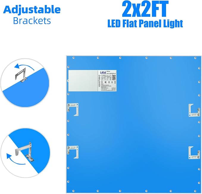 4 Pack 2x2 LED Flat Panel Lights for Drop Ceiling 45W, 5800LM | 5000K Drop Ceiling Light Fixture, 0-10V Dimmable Recessed Edge-Lit Troffer Fixture for Commercial Office Home, ETL Listed