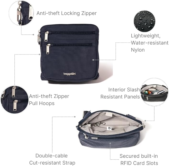 Baggallini womens Securtex Anti-theft Crossbody