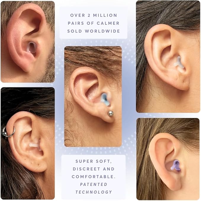 Flare Calmer | Ear Plugs Alternative | Daily Noise Relief | Sound Sensitivity | Stress Relief | No Muffling | Improve Wellbeing | Comfy, Reusable, Soft Silicone Earplugs | 731 TRN