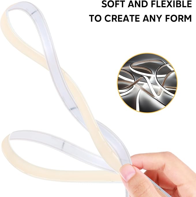 1m LED Strip Lights 320LEDs 6000K Cool White Rope Lights 110V | 3.28 Foot 120V Outdoor Lights COB LED Strip Light Waterproof IP67 for Under Cabinet Lights Bedroom Garden Patio
