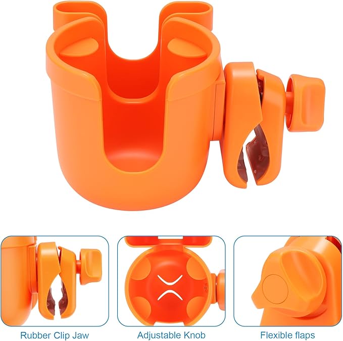 Accmor Stroller Cup Holder with Phone Holder, Bike Cup Holder, Universal Cup Holder for Uppababy Nuna Doona Strollers, 2-in-1 Cup Phone Holder for Stroller Bike Wheelchair Walker Accessory
