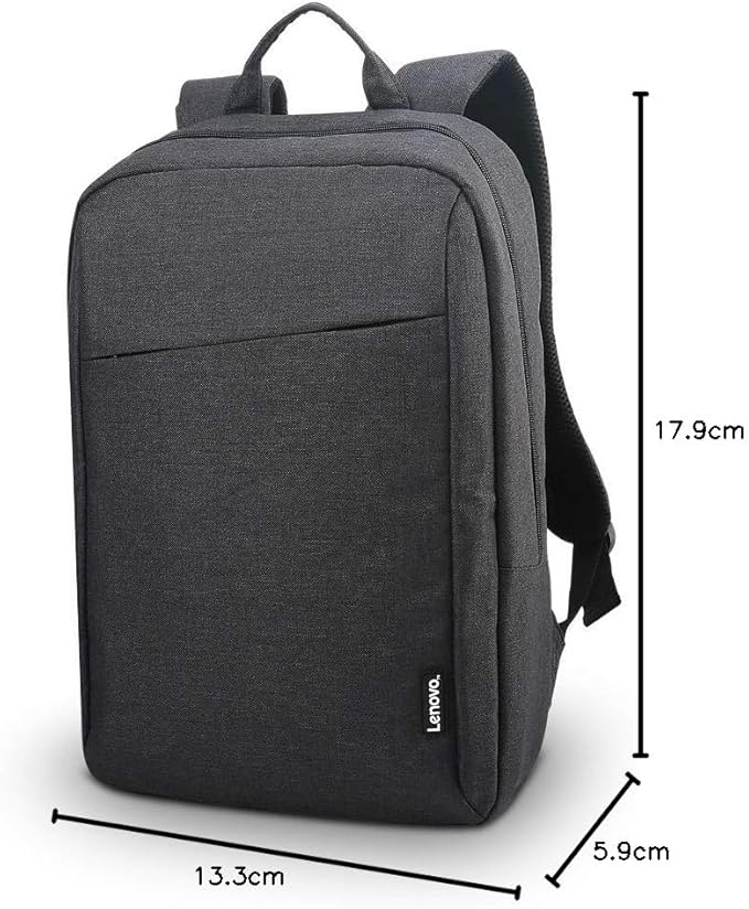 Lenovo Laptop Backpack B210, 15.6-Inch Laptop/Tablet, Durable, Water-Repellent, Lightweight, Clean Design, Sleek for Travel, Business Casual or College, GX40Q17225, Black