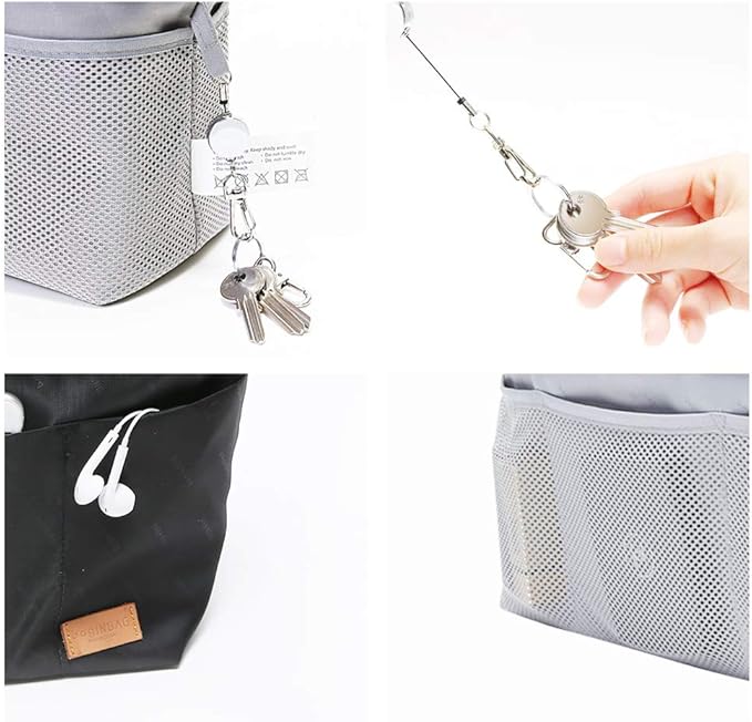 iN. Multi-Pocket Travel Handbag Organizer Insert Large for Tote Bag Purse Liner Insert Organizer with Handles (Large, Black)