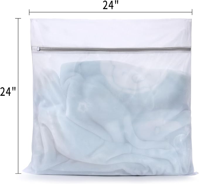 Muchfun 4Pcs Durable Fine Mesh Laundry Bags for Delicates 24 x 24 Inches (4 XX-Large)