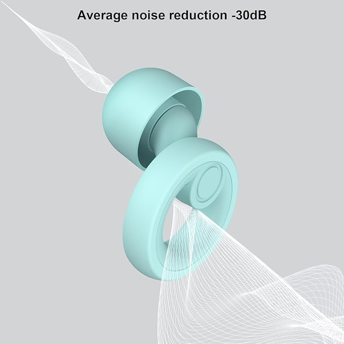 Ear Plugs for Noise Cancelling Ear Protection EarPlugs for Sleep,Concerts,Work,Study,8 Size Eartips with Small Box,Perfect -30dB Silicone Earplugs for Noise Reduction T-Blue