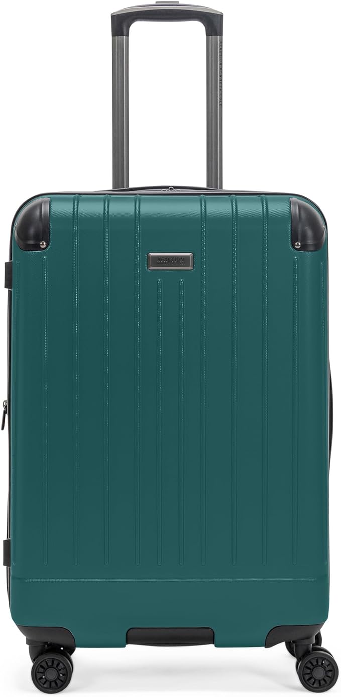 Flying Axis Collection Lightweight Hardside Expandable 8-Wheel Spinner Luggage, Midnight Turquoise, 24-Inch Checked