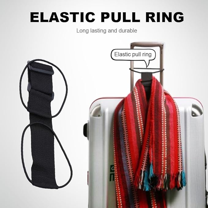 Multi Use Strong Adjustable Luggage Connector Straps, 2026 New Flexible and Adjustable Elastic Fastening Belt for Luggage Strap, Add a Bag Easy to Travel Suitcase (Black Iridescent 4Pcs)