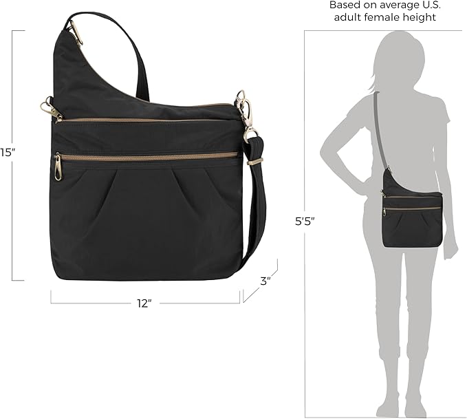 Travelon Anti-Theft Signature 3 Compartment Crossbody Bag