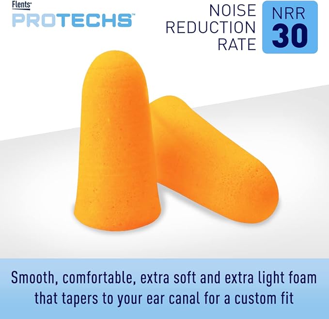 Flents Ear Plugs, 5 Pair with Case, Ear Plugs for Sleeping, Snoring, Loud Noise, Traveling, Concerts, Construction, & Studying, NRR 30
