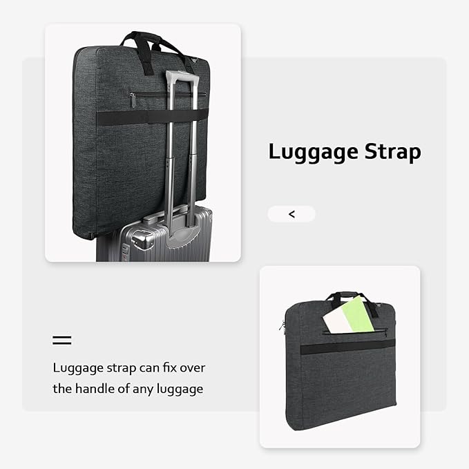 MATEIN Garment Bags for Hanging Clothes, Large Travel Suit Bag with Shoulder Strap for Business Trips, Foldable Luggage for Men Women, Wrinkle-Free Clothing Suitcase for Traveling, Dark Grey