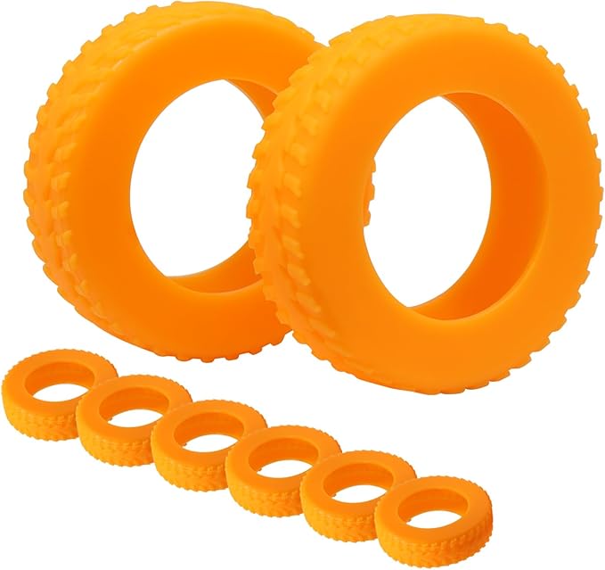 Hordion 8PCS Luggage Wheel Covers, Silicone Wheel Protector Covers Anti Scratch Noise Reduction Carry On/Travel Suitcase Wheel Protector for Luggage Suitcases Office Chair Caster Wheels, Orange