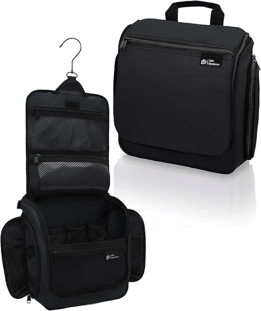 D&D Wanderlust D&D Hanging Travel Toiletry Bag for Men and Women – Cosmetics, Makeup and Toiletries Organizer Kit with 10 Compartments