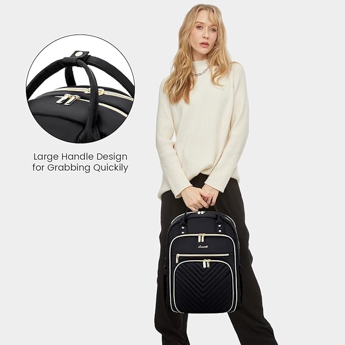 LOVEVOOK Laptop Backpack for Women, Water Resistant Travel Work Backpacks Purse Stylish Business Teacher Nurse Computer Bag with USB Charging Port
