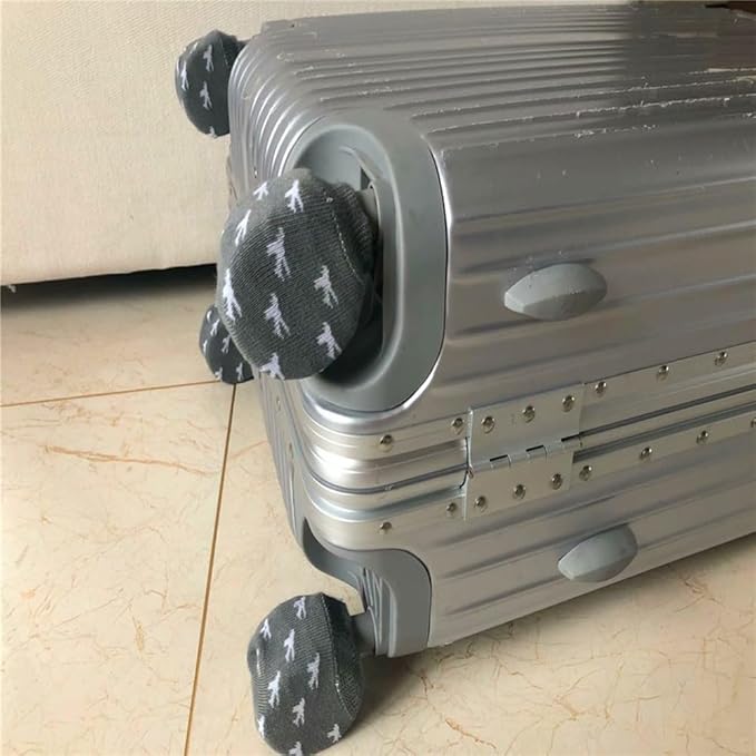 8 Pack Luggage Wheel Cover Socks Full Wrap Fabric Protector Universal Sleeve Case for Suitcase Prevents Floor Bed Dirt When Storing Travel Spinner Carry-on Bag