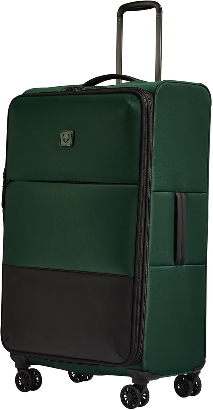 ANTLER - Soft Stripe Large Luggage - 31" Softside Suitcase, Durable, Lightweight & Expandable, 4 Spinner Wheels - Adjustable Handle, TSA Lock, Antler Green