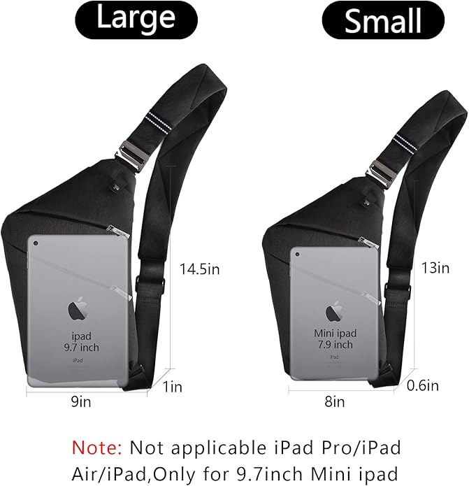 OSOCE Crossbody Sling Bag, Water-Resistant Anti Theft Chest Pack, Minimalist Commuter Daypack for Travel Hiking Work