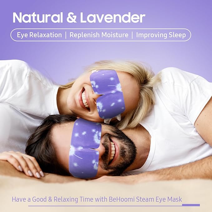 20Packs Steam Eye Mask, Heated Eye Mask Warm Compress for Eyes, Disposable Self Heating Steam Mask for Home, Sleep, Spa, Travel Essentials & Relaxation Gifts, Valentine's Day Gifts (Lavender)