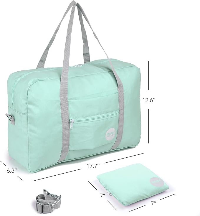 WANDF For Spirit Airlines Personal Item Bag 18x14x8 Travel Duffel Bag Underseat Foldable Carry-on Luggage for Women