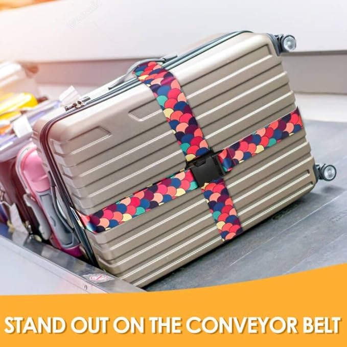 Adjustable Travel Luggage Strap Suitcase Belt Travel Bag Accessories 1.96 in W x 6.23 ft L