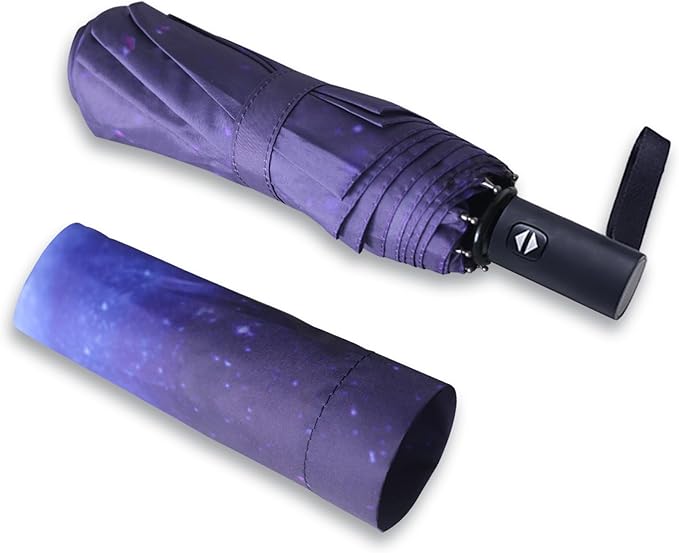NPCQUN Travel Essentials Umbrella Windproof Compact Collapsible Light, Automatic, Strong and Portable, Wind Resistant Folding Small Umbrella for Rain