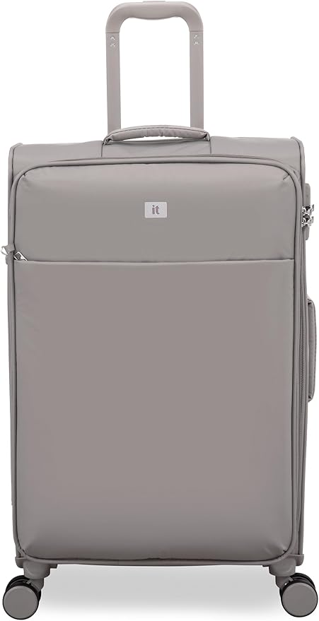 It Luggage Lustrous Luxe 28" Softside Checked 8 Wheel Spinner, Moon Rock