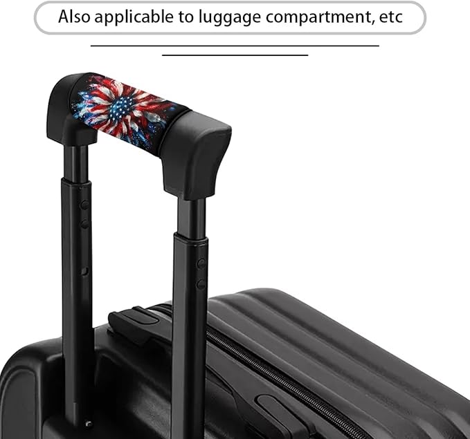 BIGCARJOB Sunflower Flags Luggage Handle Cover Set for Suitcase, 2 Pcs Universal Luggage ID Tags Door Handle Protection Sleeve Cover Identifier Travel Bag Wraps Travel Accessories