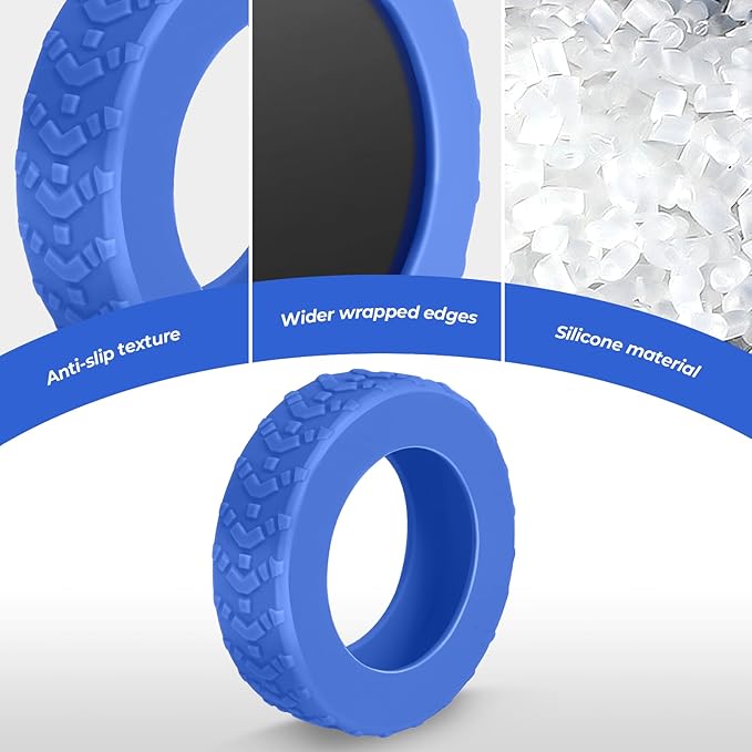 8 Pack Luggage Wheel Covers for Dual Spinner Wheels, Silicone Suitcase Wheel Protectors for 2.0"-2.4" Wheels, Noise Reducing & Anti-Scratch Tire Sleeves, Travel Accessories for Checked & Carry On-Blue