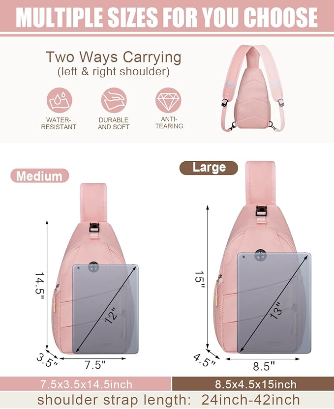 Crossbody Bags for Women Men Trendy Sling Bag Backpack Casual Chest Bag with Convertible Shoulder Strap
