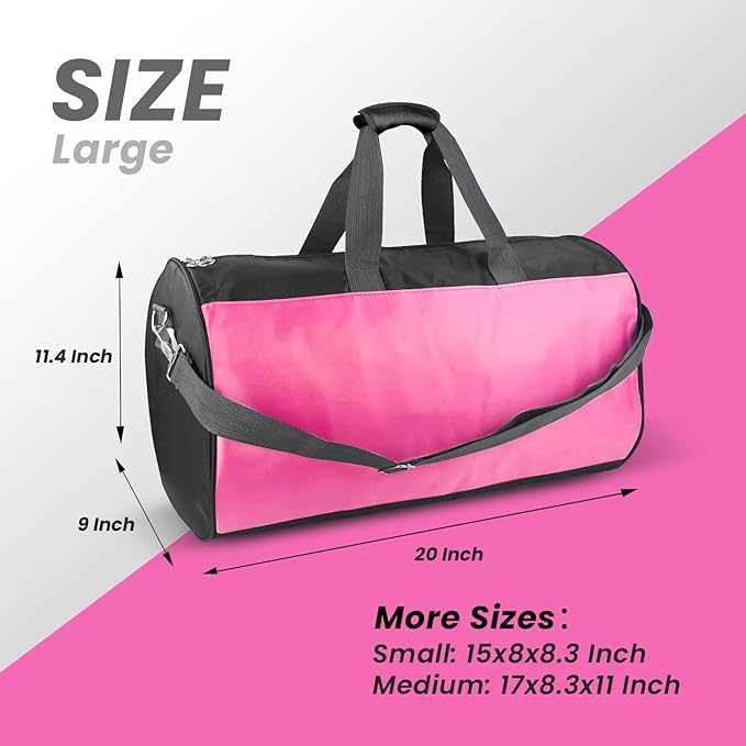 C&F BOGMOST Travel Duffel Bag Large Foldable Waterproof Gym Bag for Gym Beach Swim Bag Men Women Duffle Bag Lightweight Oxford Cloth Sports Bags-Pink