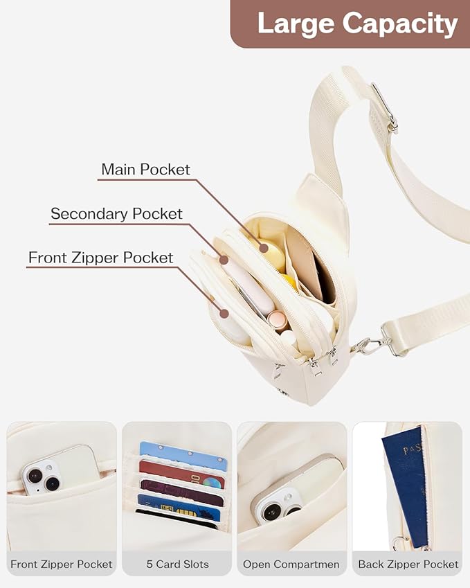 CHOLISS Small Sling Bag for Women and Men, Crossbody Bags Trendy Fanny Packs Chest Bag with Extended Strap