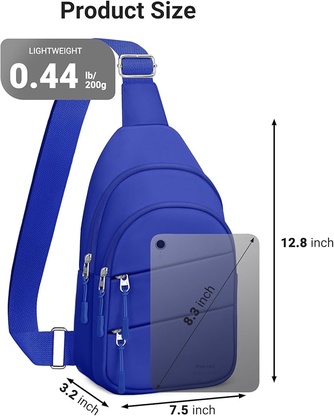 Tuwubi Crossbody Bags for Women, Sling Bag for Men, Small Hiking Backpack Anti Theft Lightweight for Outdoors Travel (M, Royal Blue)