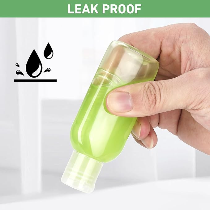 Travel Bottles for Toiletries 5 Pack 2oz TSA Approved Squeezable Travel Size Containers Leak-proof Shampoo and Conditioner Bottles Refillable Plastic Squeeze Bottle(Clear)