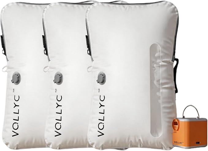 3-Travel Vacuum Bags with Pump, 25L Large Capacity Vacuum Bags for Travel, IPX7 Waterproof, Open Zipper, Reusable Space Saver Compression Bags for Luggage, Backpack, Suitcase, Home Storage
