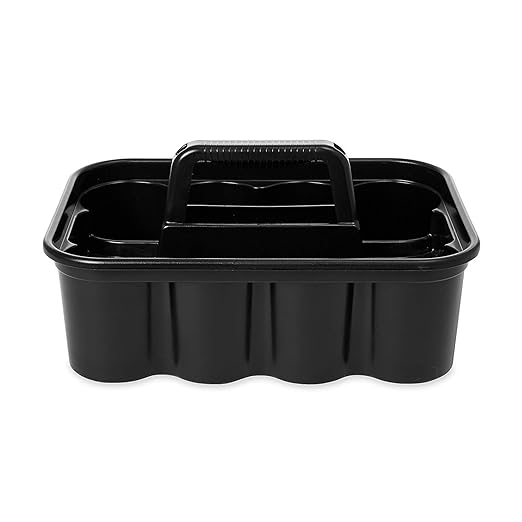 Rubbermaid Commercial Products Deluxe Carry Caddy for Take-Out Coffee/Soft Drinks Postmates/Uber Eats/Food Delivery Cleaning Products Sports/Water Bottles Black
