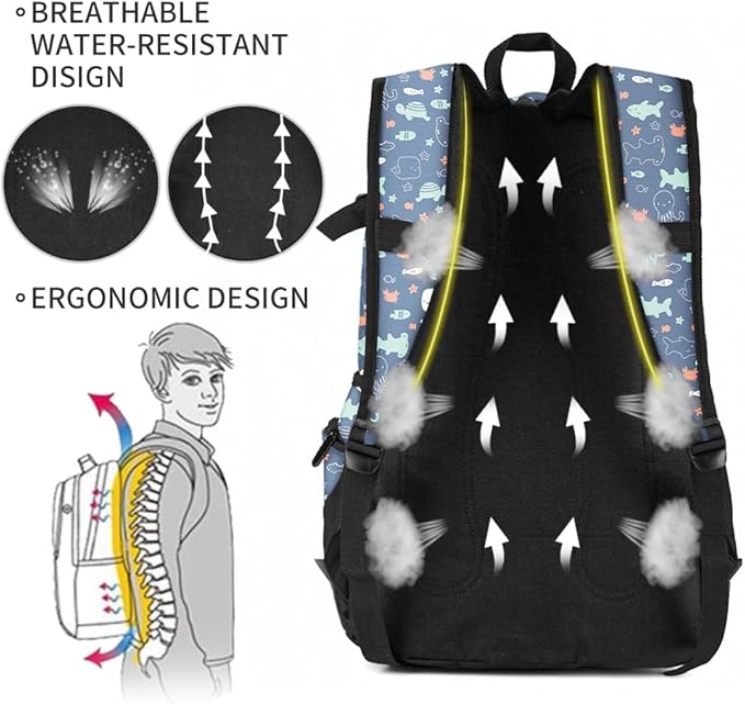 rickyh style School Backpack Travel Bag for Men & Women Lightweight College Back Pack with Laptop Compartmen
