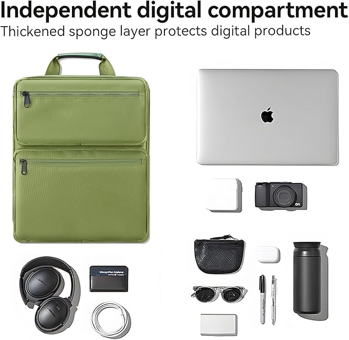 SOKOK Over Luggage Organizer Storage Bag with Multi Pockets, Slide On Luggage Harness with Adjustable Straps, 2-in-1 Travel Accessories Suitcase Vest Bag Fits Most Suitcases, Green-2