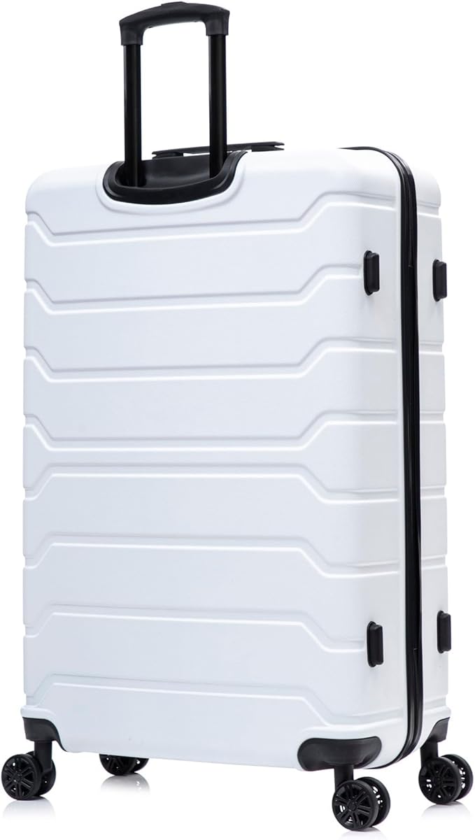 InUSA TREND Luggage with Spinner Wheels | Durable lightweight Hardside Suitcase, Travel Bag with Handle and Trolley | 32-inch Extra-Large Checked luggage | White