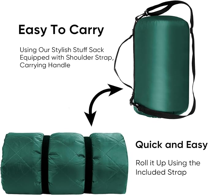 Northroad Waterproof Outdoor Blanket w/Sherpa Lining, Large Windproof Camping Blankets for Cold Weather, Light Weight and Warm for Stadium, Hiking, Dog, Picnic, Washable, 67”X 87” (Green, 1PCS)
