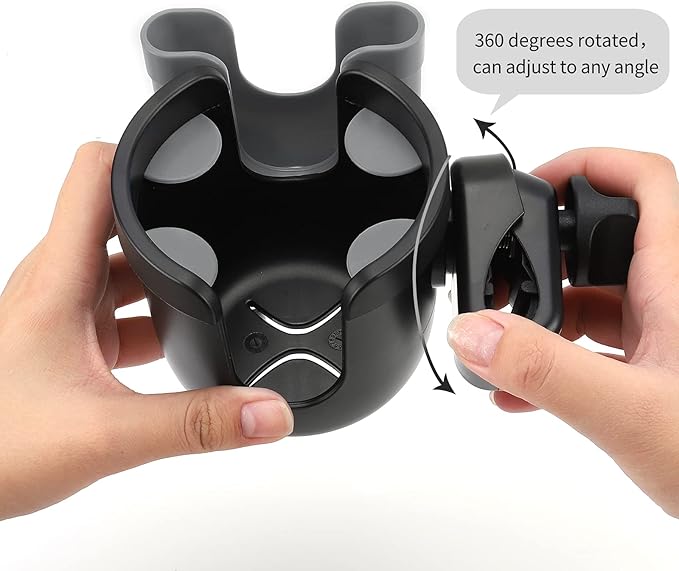 Accmor Stroller Cup Holder with Phone Holder, Bike Cup Holder, Universal Cup Holder for Uppababy Nuna Doona Strollers, 2-in-1 Cup Phone Holder for Stroller Bike Wheelchair Walker Accessory