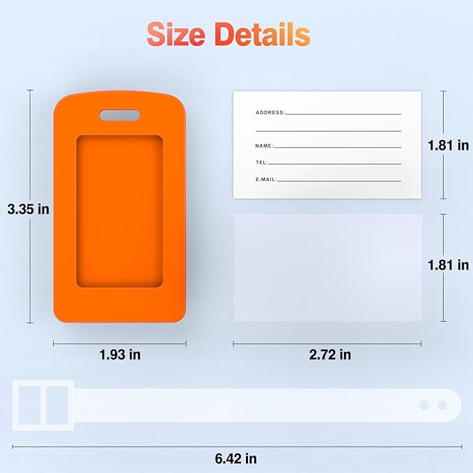 2 Pack Silicone Luggage Tag with Name ID Card Perfect to Quickly Spot Luggage Suitcase, TSA Approved, Luggage Identifiers for Suitcases and Bags, Privacy Protection Travel Suitcase Tags