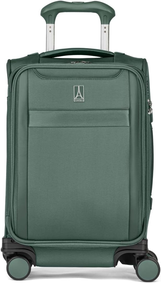 Travelpro VersaPack+ Lightweight Softside Expandable Carry on Luggage, 8 Spinner Suitcase, TSA Lock, Men and Women, Compact Carry On 20-Inch, Desert Sage Green