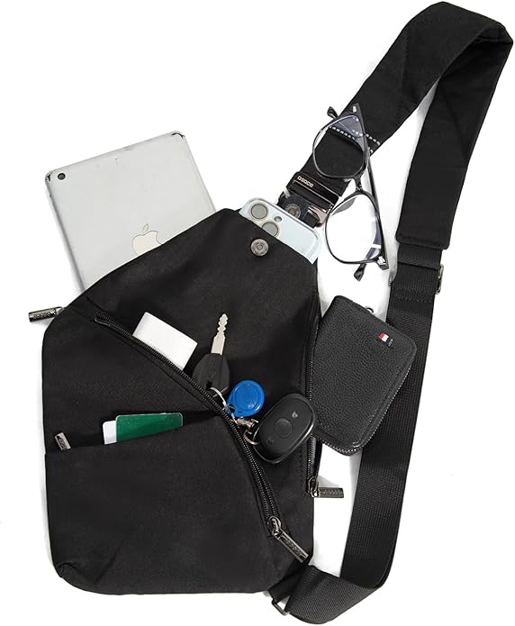 OSOCE Crossbody Sling Bag, Water-Resistant Anti Theft Chest Pack, Minimalist Commuter Daypack for Travel Hiking Work